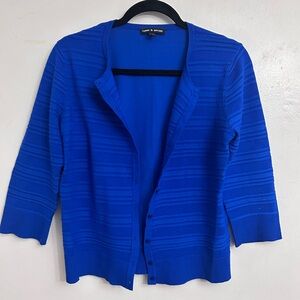 Cable & Gauge Electric Blue Button-Front Cardigan